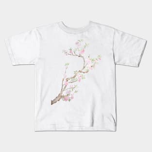 pink peach flowers blossom Kids T-Shirt